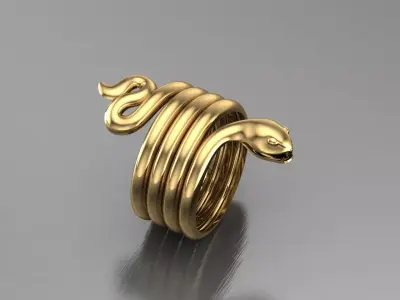 Snake ring light gold cad file  3D model
