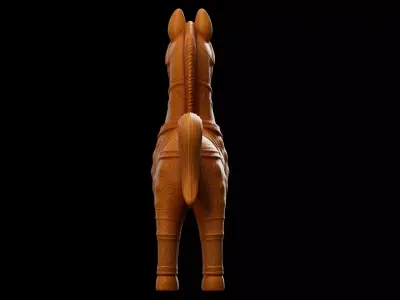 Traditional Bengal Terracotta Horse - Bankura Clay Art Inspired 3D model