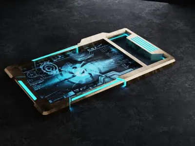 sci-fi tablet Low-poly 3D model