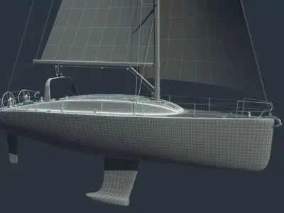 SAILING RACE YACHT 3D model