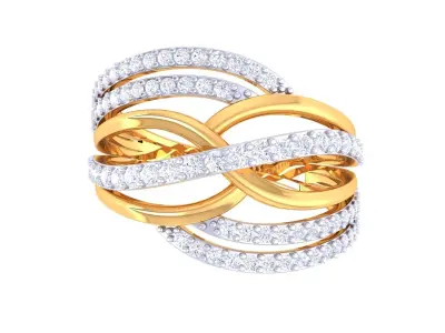 Ladies diamond ring 3D print model 6