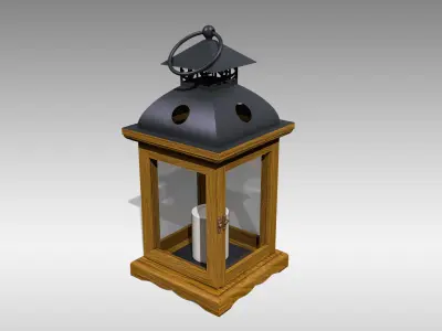 Wood Lantern 04 Low-poly 3D model