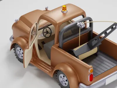 tow truck Low-poly 3D model