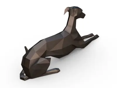 Italian Greyhound lying down  3D print model
