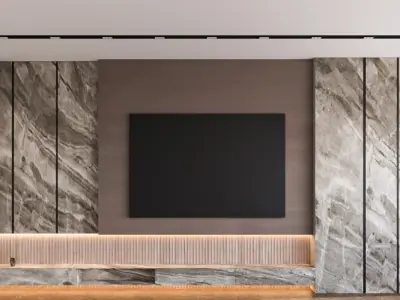 TV Unit wall design 3D model