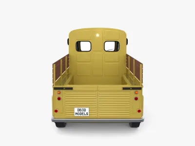 Generic 40s Van Pick Up with interior v2 3D model
