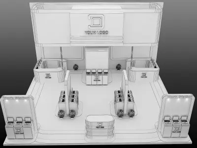  Booth Exhibition Stand a588a  3D model