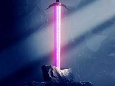 divine sword Low-poly 3D model purchase