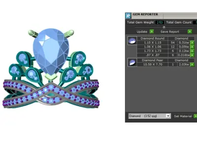 ring with drop   3D print model