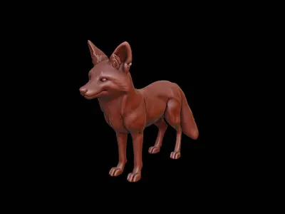 Fox Animal Sculpture 3D print model get
