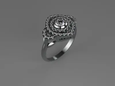 RING WITH GEMS STONES EZA 002 Free 3D print model