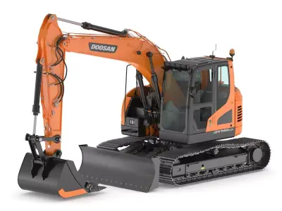 Doosan DX140LCR-5 excavator 3D model