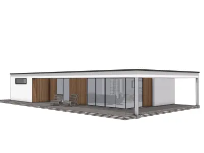 Modern Villa 3D Model White House IFC SKP OBJ FBX GLB 3D model