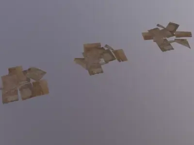 Stained Paper Group Low-poly 3D model