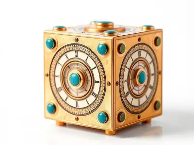 Antique Brass Clockwork Cube model pack Low-poly 3D model