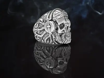 Skull ring in bandala 3D print model