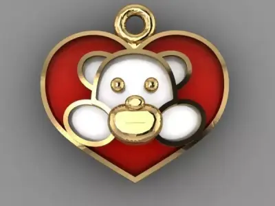 pendant teddy bear 3D print model
