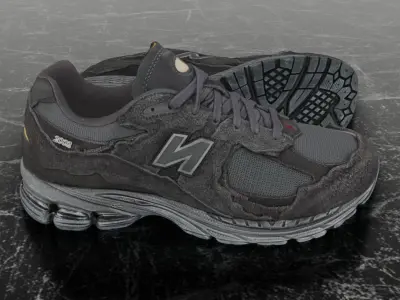 NEW BALANCE 2002R BLACK 3D SHOES Low-poly 3D model