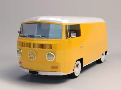 Low Poly Transporter Van 01 Low-poly 3D model