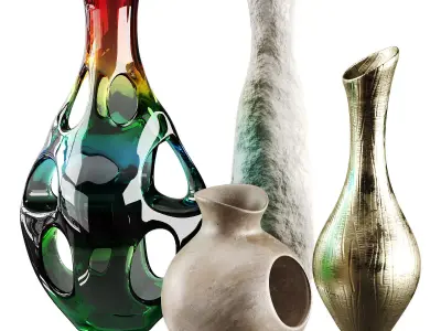 Vase decor Low-poly 3D model 17