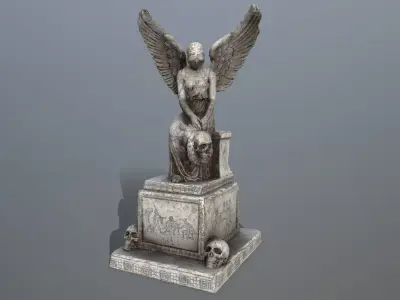 statue 3 of angel Low-poly 3D model