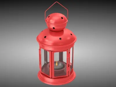 Red Lantern Low-poly 3D model