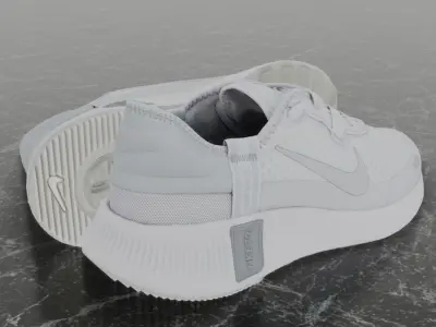 Nike 3D Shoes - White-Cream - NKE72 Series Low-poly 3D model