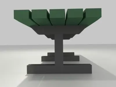 Bench with legs Free low-poly 3D model