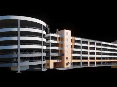 Multistorey car parking building 3D model