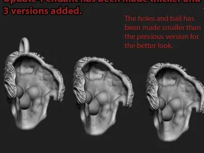 Skull pendant jewelry Bearded vol4 3D print model