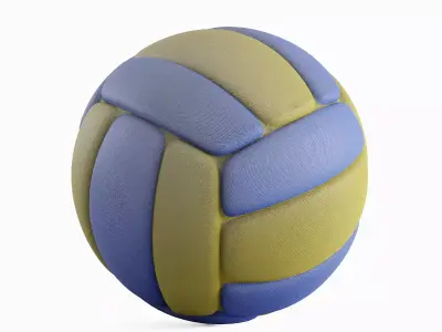 Leather Volleyball Ball 03 3D model