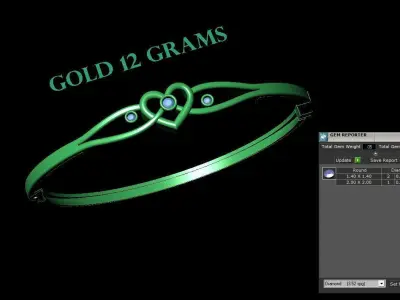 braclate gold dimand 3D print model