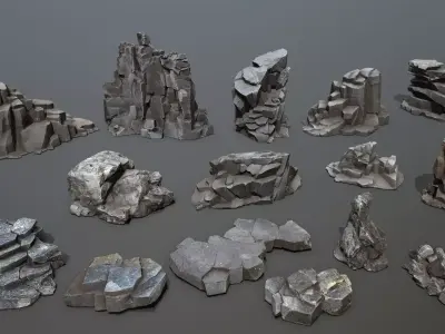 rocks Low-poly 3D model