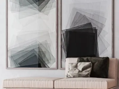 Set of large wall paintings  586 3D model