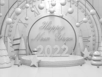 New Year  Scene 3D model