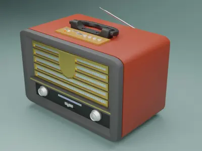3D Radio Model Low Poly Free low-poly 3D model
