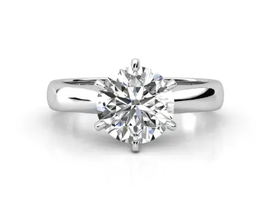 dmc-02 solitaire diamond engagement ring 3D print model