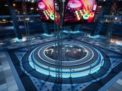 Showroom Expo Hall Low-poly 3D model