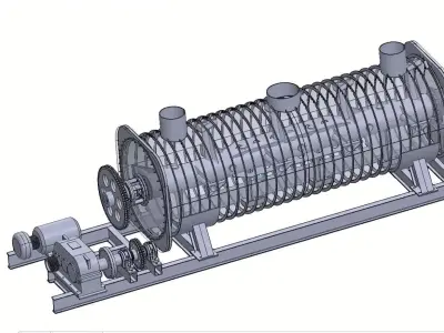 Industrial Drying Equipment Customized Rotary Drum Dryer Machine 3D model