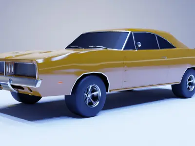 1960s Muscle Car - Animation and Game Ready Low-poly 3D model