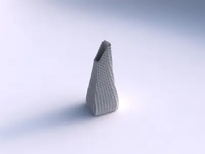Vase top bent rectangle with bent extruded pattern 3D print model