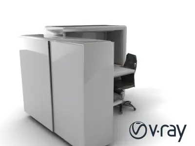 Sound Engineer Booth Model Pack with XLR Ports and Shelving Low-poly 3D model