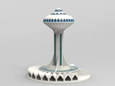 3D Design of the Khobar Water Tower 3D print model