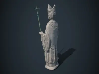 Saint Statue Low-poly 3D model