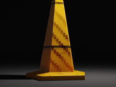 Cone - PBR pixel art - PSX Retro Style Low-poly 3D model