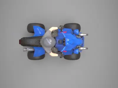 Quad Bike Rider Low-poly 3D model