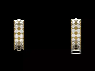 Double Row Huggie Hoop Earrings model je0156 3D print model