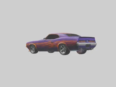 uscle Car with Custom Paint model Low-poly 3D model