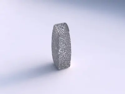 Vase arc rectangle with dense organic lattice 2 3D print model