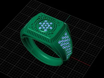 Print Ready STL 3DM  Gents Rings Diamond Men Ring  3D print model 110
